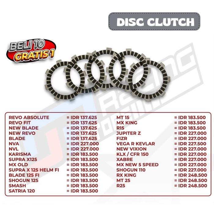 Gambar Kampas Kopling BRT / Disc Clutch Honda BRT - REVO ABS/FIT dari BRT GPRacing Store Kab. Bogor Tokopedia