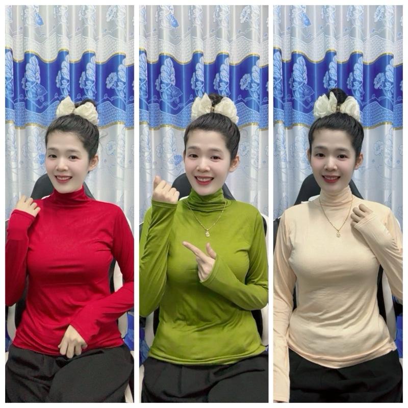  Áo ủ kem cổ lọ vãi  thun lạnh dẽo mềm  mát  từ 40-90kg vừa   vãi  ít co giãn 