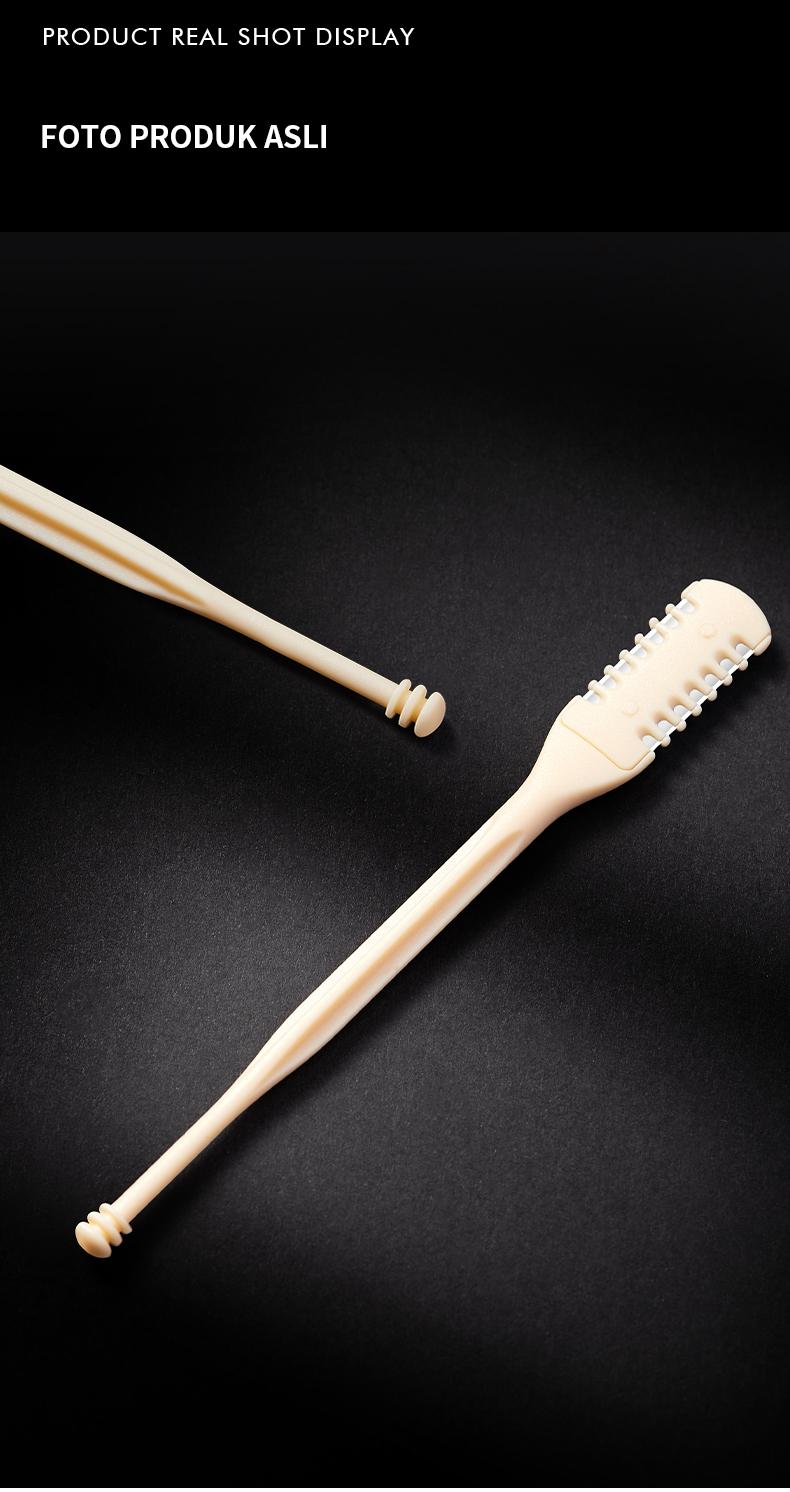 GECOMO Pemotong Bulu Hidung Manual Kepala Ganda 2-in-1, Mudah & Bersih, Putar Sekali Langsung Rapi