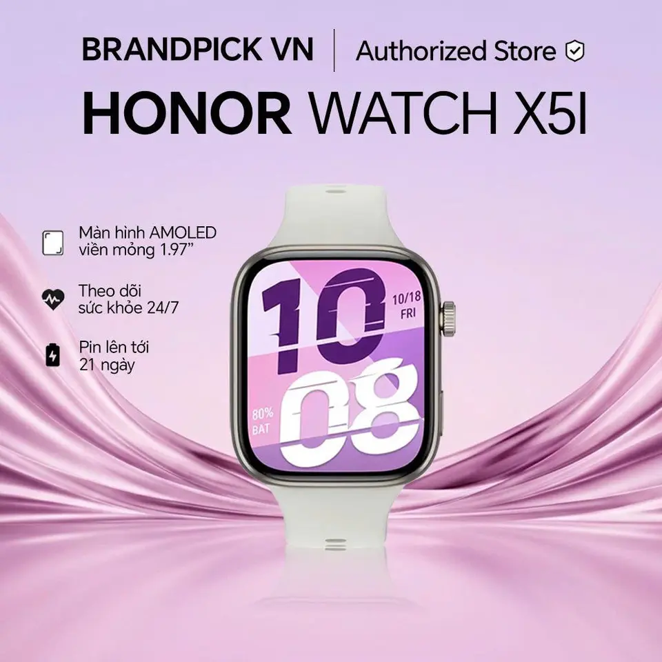 HONOR WATCH X5i - Đồng hồ thông minh HONOR WATCH X5i | Theo dõi sức khỏe | PIN lên đến 21 ngày | Phiên bản màu trắng