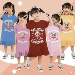 Daster Anak Perempuan Karakter Ballerina Cappuccina Anak Model Rempel Umur 1 - 9 tahun Bahan Katun (Ori) Dress