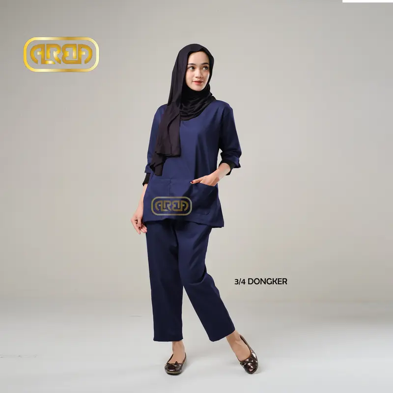 Baju OK Lengan 3/4 One set Jaga Perawat Nakes Pakaian Seragam Kerja Bidan Dokter Bahan American Drill 1