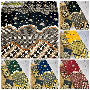 Kain Batik Bahan Katun Motif Bunga Bangkok hmt Batik Pekalongan