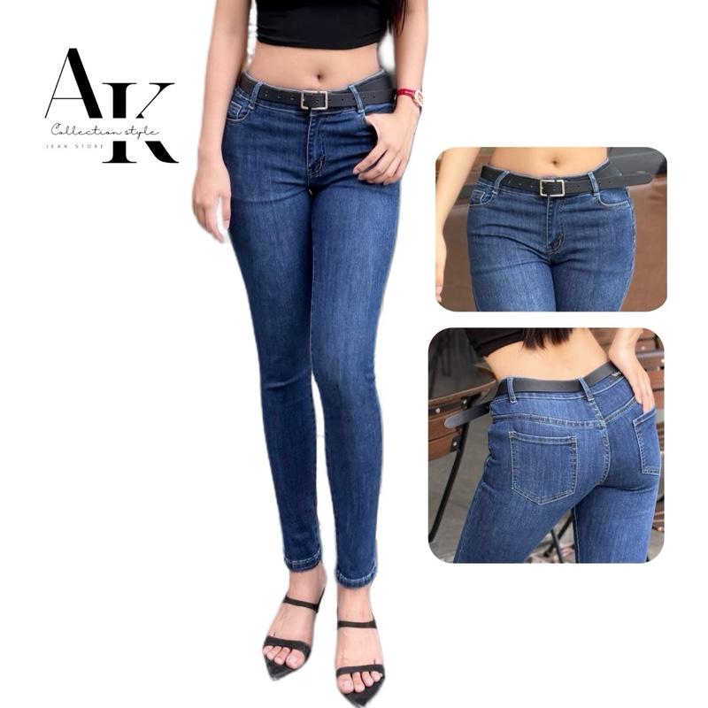  Quần Jean Nữ AKJ T02 Skinny Dài Lưng Thấp Co Giãn – Tôn Dáng Cá Tính Dễ Phối Đồ 