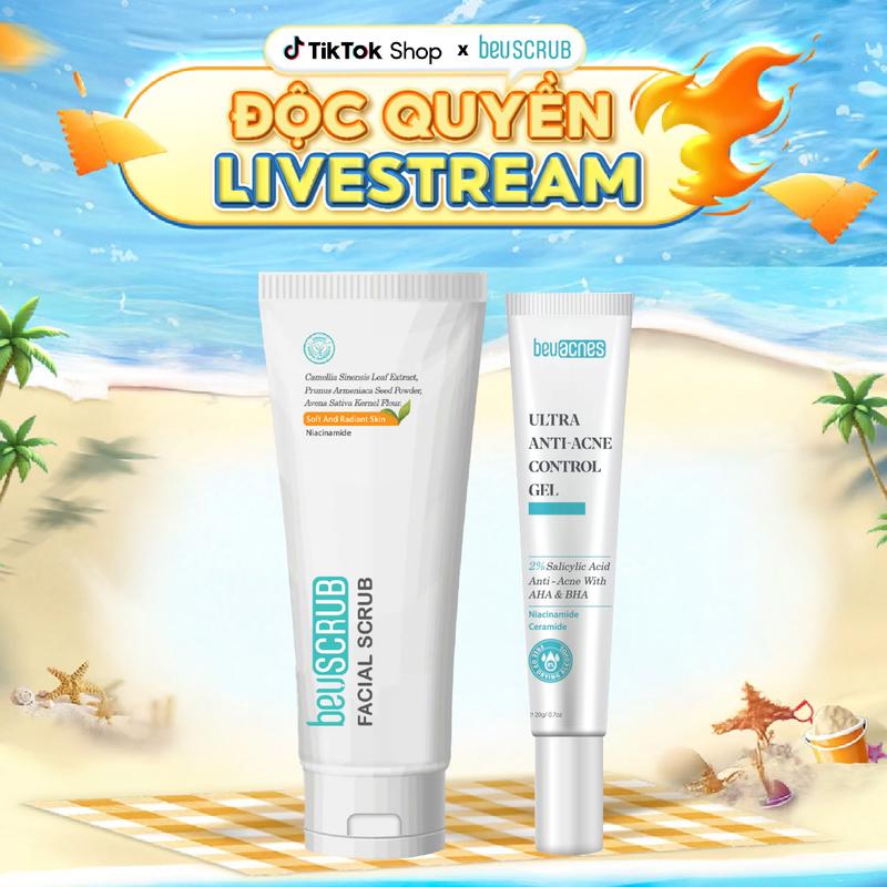 [COMBO 1TDC + 1 MỤN] - TDCQL809 COMBO 1 BEUSCRUB Tẩy Tế Bào Chết Cho Da Mặt 100g + 1 Kem Trị Mụn BEUACNES 15g Son Skincare thuốc bôi dầu