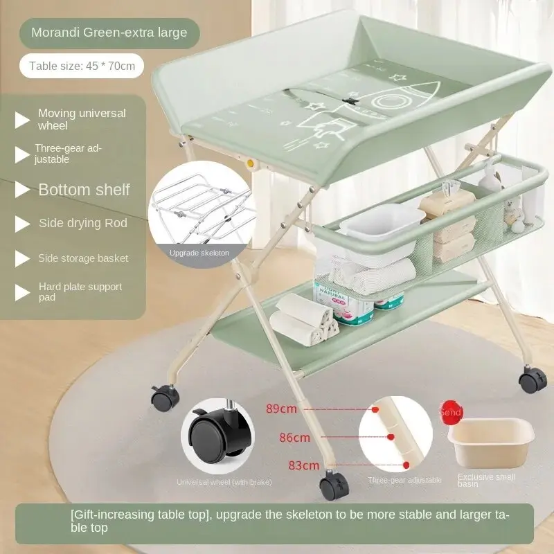 Diaper-Changing Table Baby Care Desk Newborn Baby Change Diaper-Changing Table Massage Touch Foldable