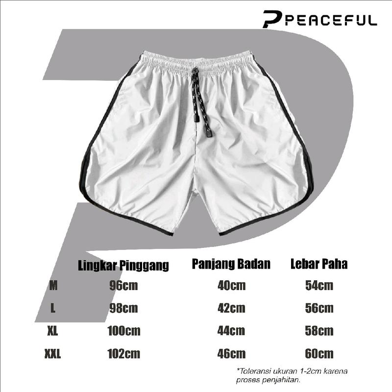 Celana Pendek Kolor Sport Joging Simple Matt Soft Despo Lembut PEACEFUL - Shorts, Pria celanaboxer motif 3