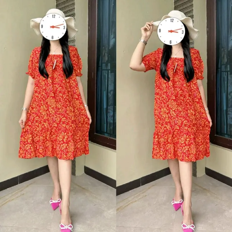 Daster Laura Dress Pendek Rayon Wanita 2025 Rayon Tebal Adem Ld 110 Baju Tidur Wanita Dewasa Remaja Nyaman Bumil 8