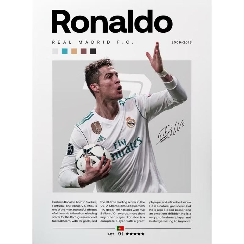 poster tranh dán tường bóng đá A4 dán tường sắc nét