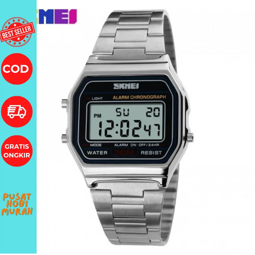 Jam Tangan Digital Pria DG1123 - Modis, Tahan Air 30 Meter, Stainless Steel Elegan Watches