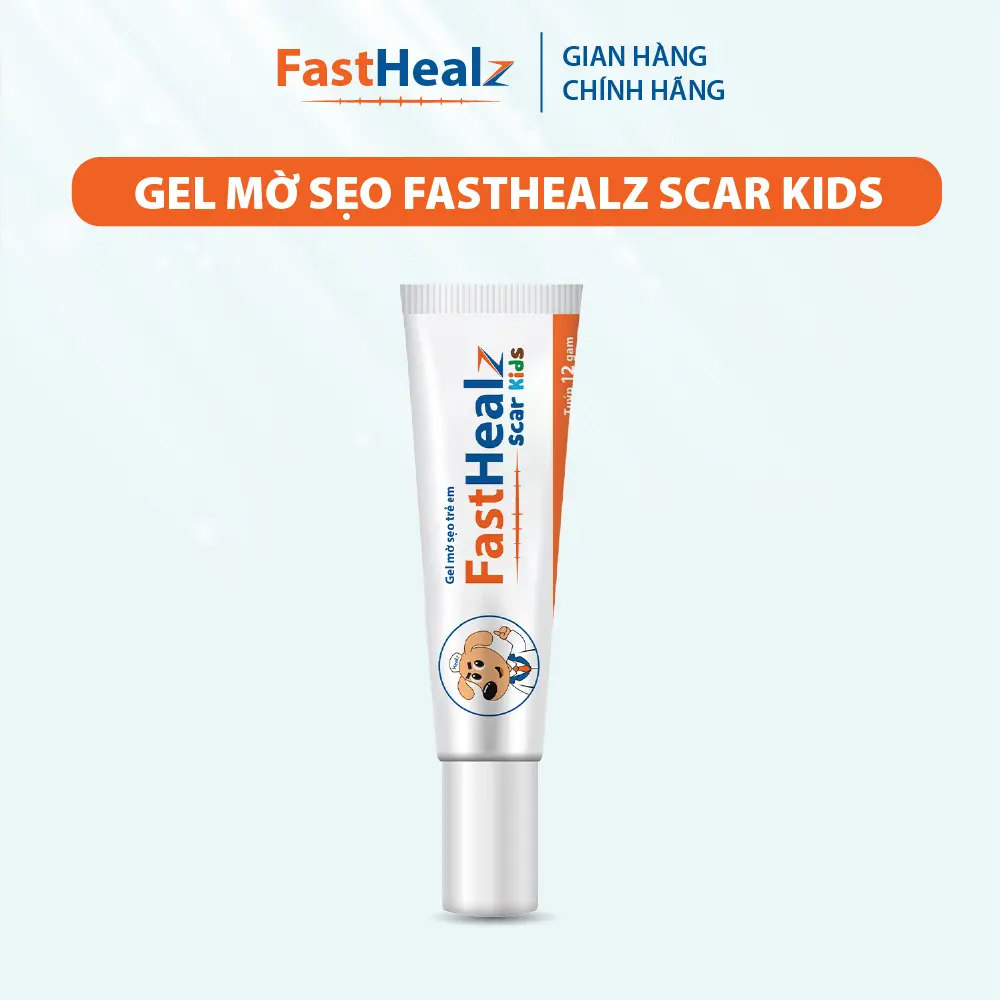 Gel mờ sẹo Fasthealz scar kids 12g - Hỗ trợ làm mờ sẹo lồi, sẹo lõm, sẹo rỗ, sẹo đỏ cho bé