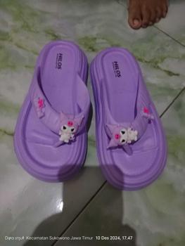 Product Review of Sandal Jepit Anak Kuromi Lucu Tebal Anti Slip Nyaman Empuk Hilo 2208 Kuromi sandal  kuromi Fashion Kaki Perempuan from ♏**♏ 0