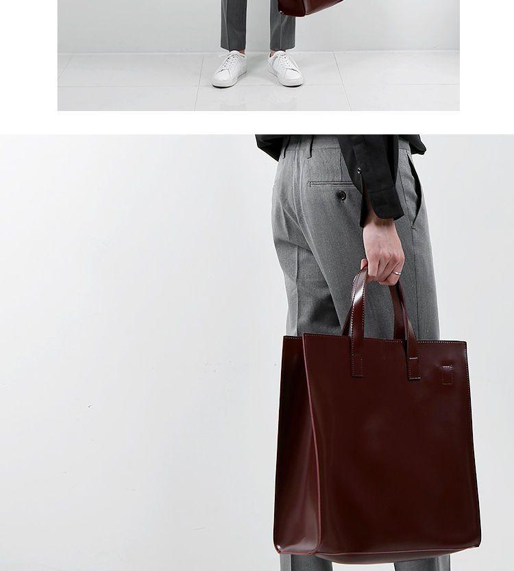 Product Introduction of 2023 Single Shoulder Crossbody Tote Bag Simple and Stylish Casual All-Matching Men's Bag Large Capacity Square Vertical Tote 11