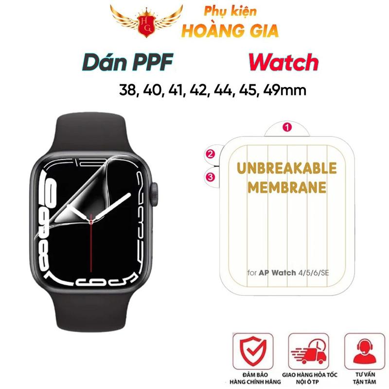 Miếng dán PPF watch size 40 41 42 44 45 49 38 mm series dẻo chống trầy xước