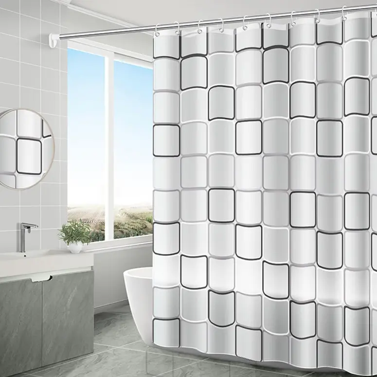 Tirai Shower Kamar Mandi Shower Curtain Partition Bathroom - RO1