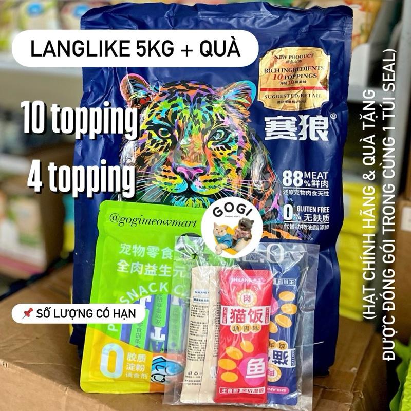 (Bao 5kg tặng quà) Hạt LANGLIKE siêu Topping, đạm cao 40%, không độn ngũ cốc cho mèo - GogiMeowMart x Langlike