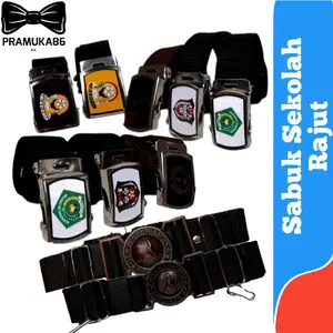 Sabuk Sekolah SD MI SMP SMA PRAMUKA RAJUT (Nylon) / Ikat Pinggang Anak Sekolahan / Gesper Osis / Ikat Pinggang Sekolah Rajut Pramuka Putra Putri