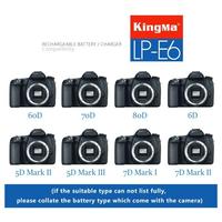 Gambar KingMa Paket Complete Baterai Charger Set LP-E6 Battery LP-E6N for Canon 80D 70D 60D 6D 6D2 7D 7D2 5D 5D2 5D3 etc - BLACK dari hop market Kota Administrasi Jakarta Barat 2 Tokopedia