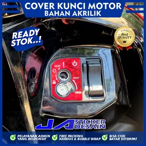 JA Cover Kunci Kontak Vario Scoopy Beat - Aksesoris Motor Honda Cover Kunci Motor Akrilik Miror Laser