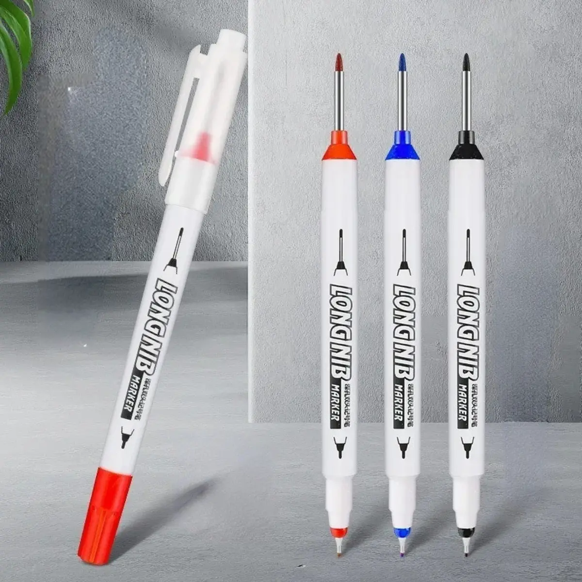 Bút Đánh Dấu Mở Rộng Lỗ Sâu 20Mm, Đầu Dài, Bút Đôi, Bút Đánh Dấu Lỗ Sâu, Đa Năng, Kim Loại Đục Lỗ, Dụng Cụ Trang Trí Kiến Trúc