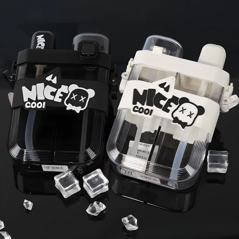 Botol Minum Duet Anak 2 in 1 Couple Bottle 620 ml Nice Cool Bear Tali Kitchenware Water 4