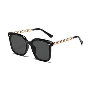 FS Chain Style Sunglasses Korea Fashion Oversized Elegant Look UV Protection Kaca Mata Viral TikTok Gaya Mewah Perempuan Cermin Mata Hitam