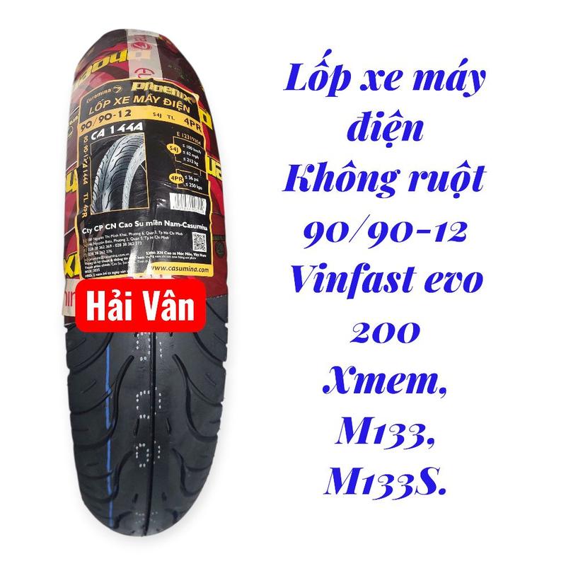 Lốp Xe điện 90 90-12 CA144A lắp cho Vinfast evo 200 Xmem X133 Euromina lốp không sử dụng săm.