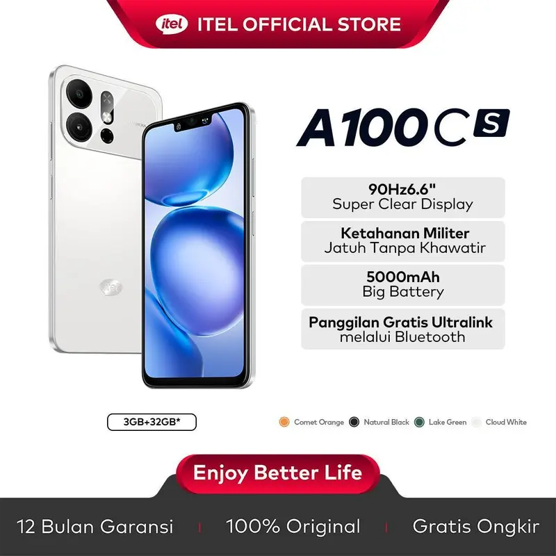 [Exlusive Afdhalyusman] itel A100CS New Design 3GB+32GB | Layar 6.6 ...