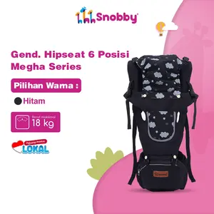 Snobby Gendongan Hipseat Bayi 6 Posisi Dan Saku Motif Megha Series Warna Hitam