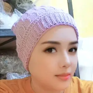 Kupluk rajut Kerpus hijab Ciput instan turban songkok topi Santai Kerudung Turki Dewasa Arab Renda Wanita Katun cek out 2 mau warna beda bisa chat penjual