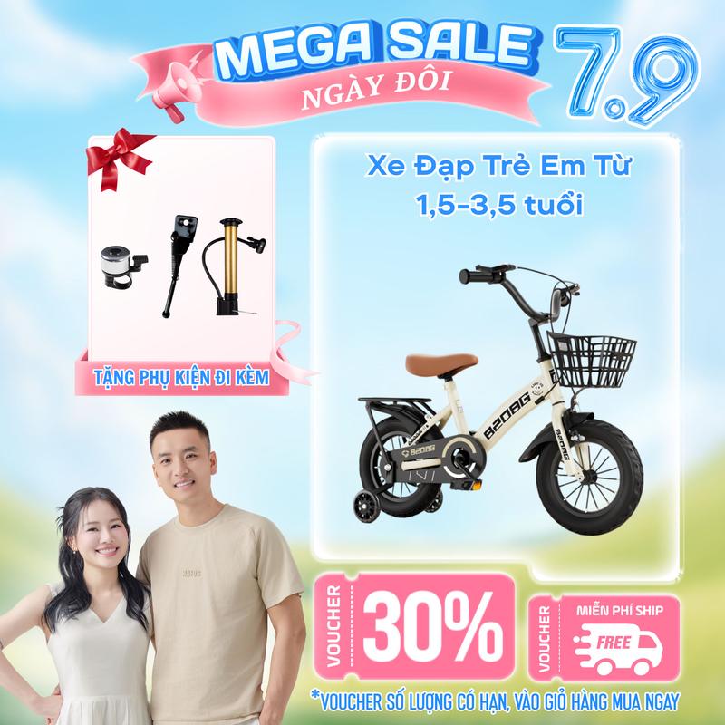 Xe đạp trẻ em, xe đạp cho bé từ 74cm-104cm (1,5-5,5 tuổi), mã "Thiên Thần Nhỏ" chất lượng cao, nhiều mẫu mã phong cách mới mẻ bảo hành 2 năm mã GDQL