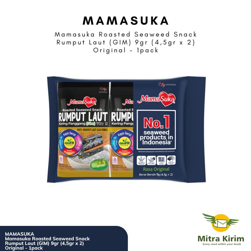 Mamasuka Roasted Seaweed Snack Rumput Laut (GIM) 9gr (4,5gr x 2) Original - 1pack 0