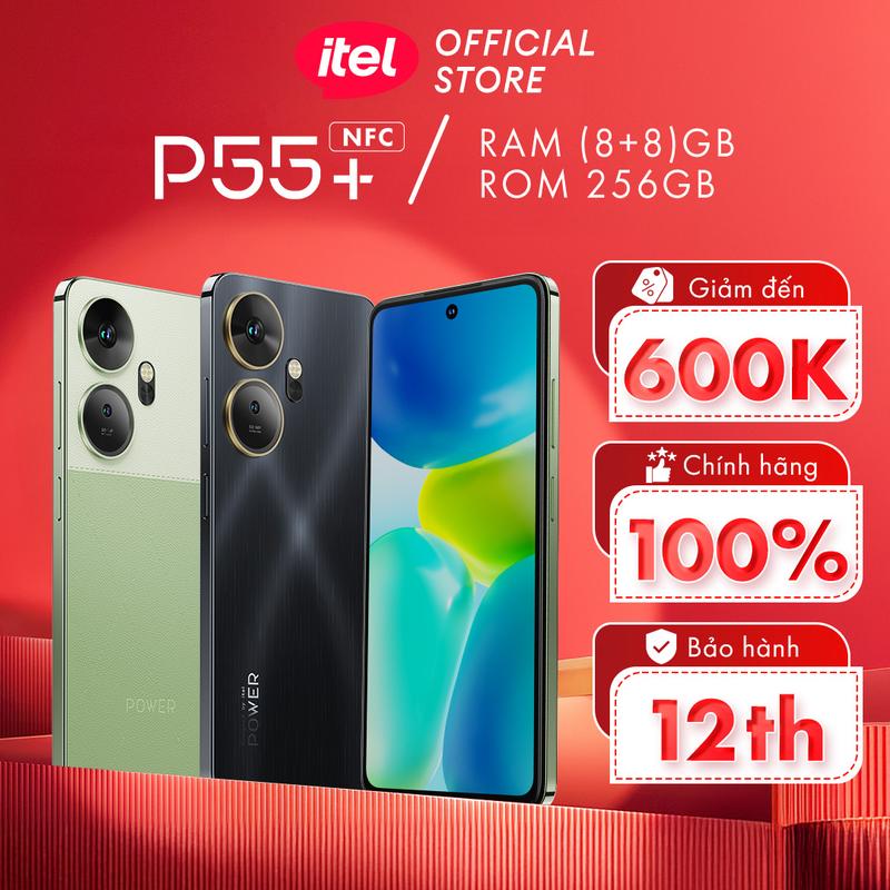  Điện Thoại Thông Minh Itel P55+ NFC 8 256GB | 5000 mAH | Sạc Nhanh 45W | 6.6" HD+ | BH 12 Tháng 