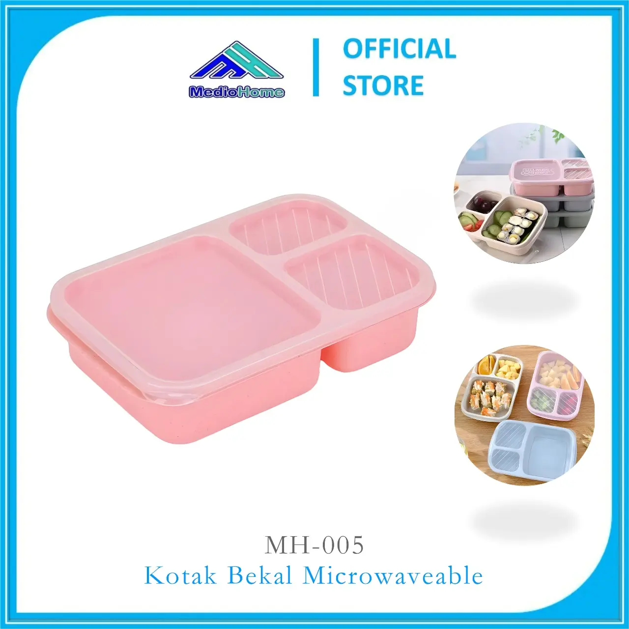 Tempat Makan Kotak Bekal Microwavable Lunch Box Kotak Makan Anak MH-005