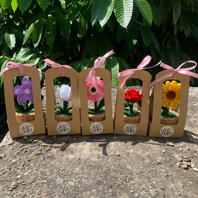 Packaging Minipot Flower Kawat Bulu | Gift by Aranara 0