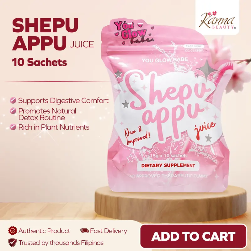 YGB Shepu Appu Juice  Fat Burning Drink, 10 Sachets, Mixed Berry Flavor,  With Glutathione & Vitamin C For Skin
