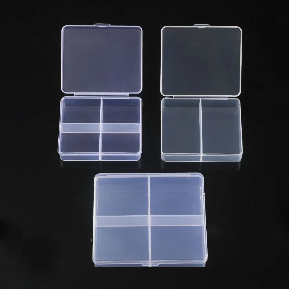 New Square Transparent Storage Box Transparent Plastic Beads Container 3 Sizes Small Items Case Packing Boxes