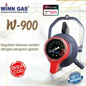 Regulator Gas Lpg W900M Winn Gas W 900 Meter Pengunci Ganda / Double Lock / Triple Lock Besi [BISA COD]