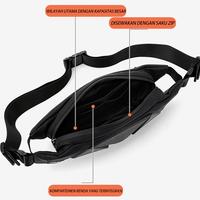 Gambar Mr. Island Tas Pinggang Pria tahan air tas selempang ringan Shoulder Bag anti curi waist bag - Abu-abu dari mr.island store Kab. Tangerang 5 Tokopedia