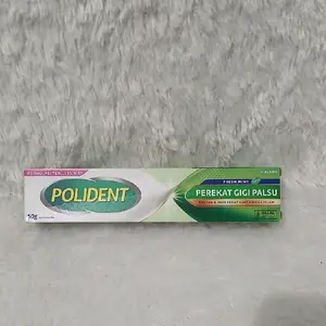 Polident Fresh Mint Perekat Gigi Palsu 60gr Polident Lem Gigi Palsu