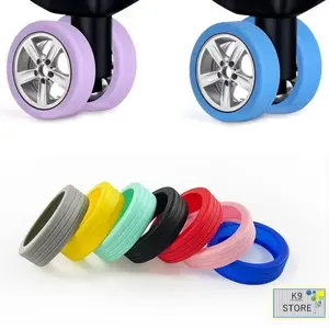 Silikon pelindung Roda Koper Isi 8Pcs Universal Silikon Pelindung Roda Koper