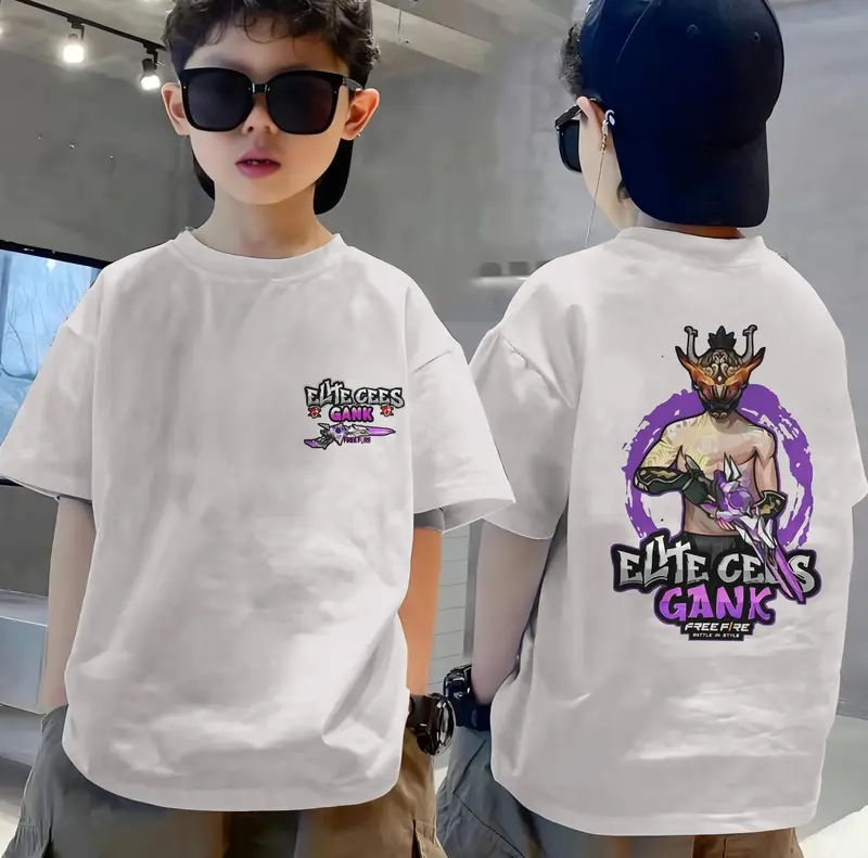 Baju Atasan Kaos Anak FF FREE FIRE ELIT CEES GANK VERSI SG OPM Bahan Katun 24s Fashion 8