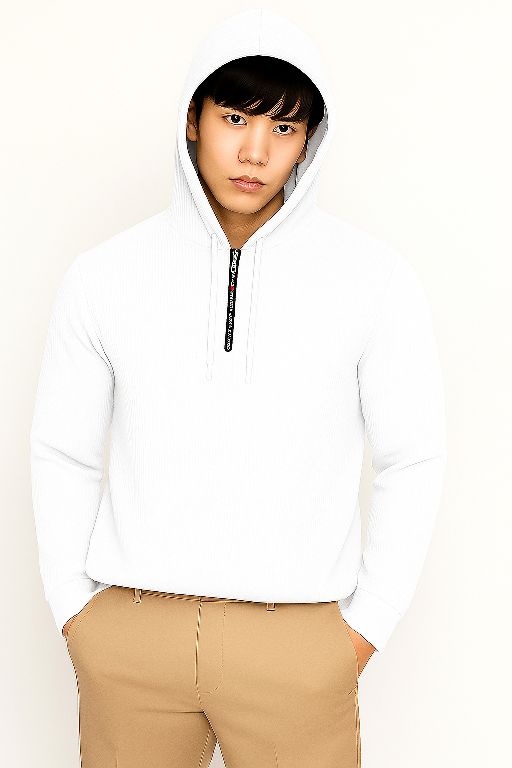 kaos pria lengan panjang Hoodie Ziper wafle polos 2- hanley lengan panjang kancing aktif - kaos distro Polos Baju Formal