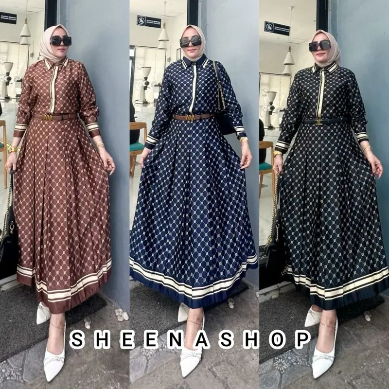 SH - Melinda OneSet Silky Motif / Setelan Rok Silky Wanita