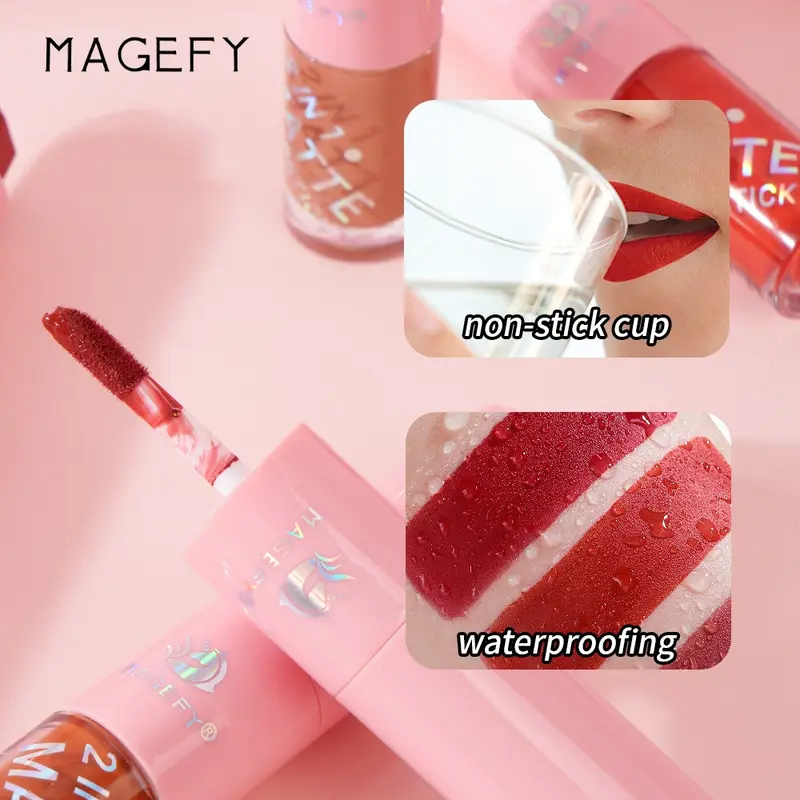 【CUCI GUDANG】MAGEFY Best Deal Hemat Oil Control Loose Powder + 2 in 1 Lipstick 8028+8016 2