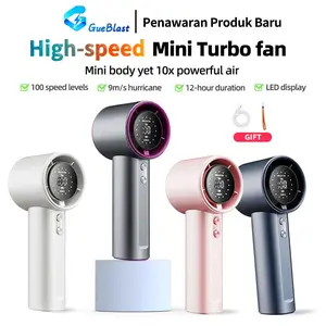 GueBlast-S001 High-speed Portable Handheld Flashlight Fan Strong Wind Portable Turbo Fan with Flashlight Angin Kipas lanyard nagita slavina mini