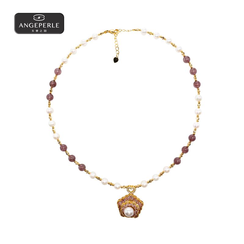 Product Introduction of Vòng Cổ ngọc trai nước ngọt hợp kim, ANGPERLE, 6-8mm, TSSL158 0