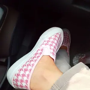 ORION.ID  SEPATU 2206 Wanita Terbaru Slip on Motif Kotak-Kotak Trendy - Woman Shoes Import Flat Comfort and Ballerina Women shoes Merah Karet