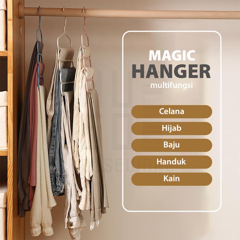 Product Introduction of HUGO Gantungan Hanger 5 Susun Serbaguna Gantungan Jilbab Gantungan Celana Baju Pakaian Plastik Multifungsi 43