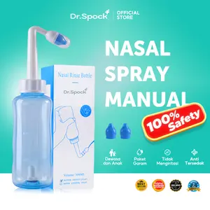 Dr.Spock Nasal Spray 300ml Perawatan Hidung Lembut & Portabel untuk Dewasa & Anak BPA Free 100% Aman Mesin Bilas Hidung dengan Kabut Halus Desain Penutup Pelindung Cleaning Perawatan Pencuci Cleanser